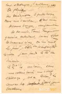 Lettre d'Antonin Bergeret (1910)